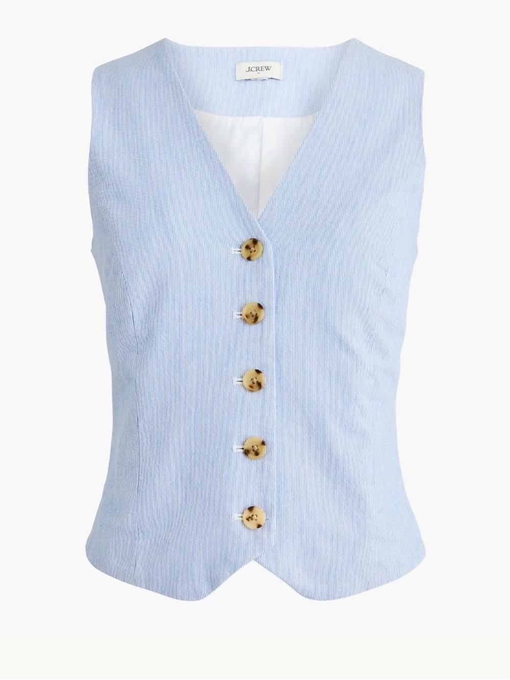 NEW J.CREW Women's Blue Striped Cotton Lined 5-Button Suit Vest
Sleeveless 4